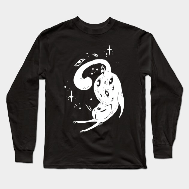 Cute Kawaii Kitty Cat Art Long Sleeve T-Shirt by cellsdividing